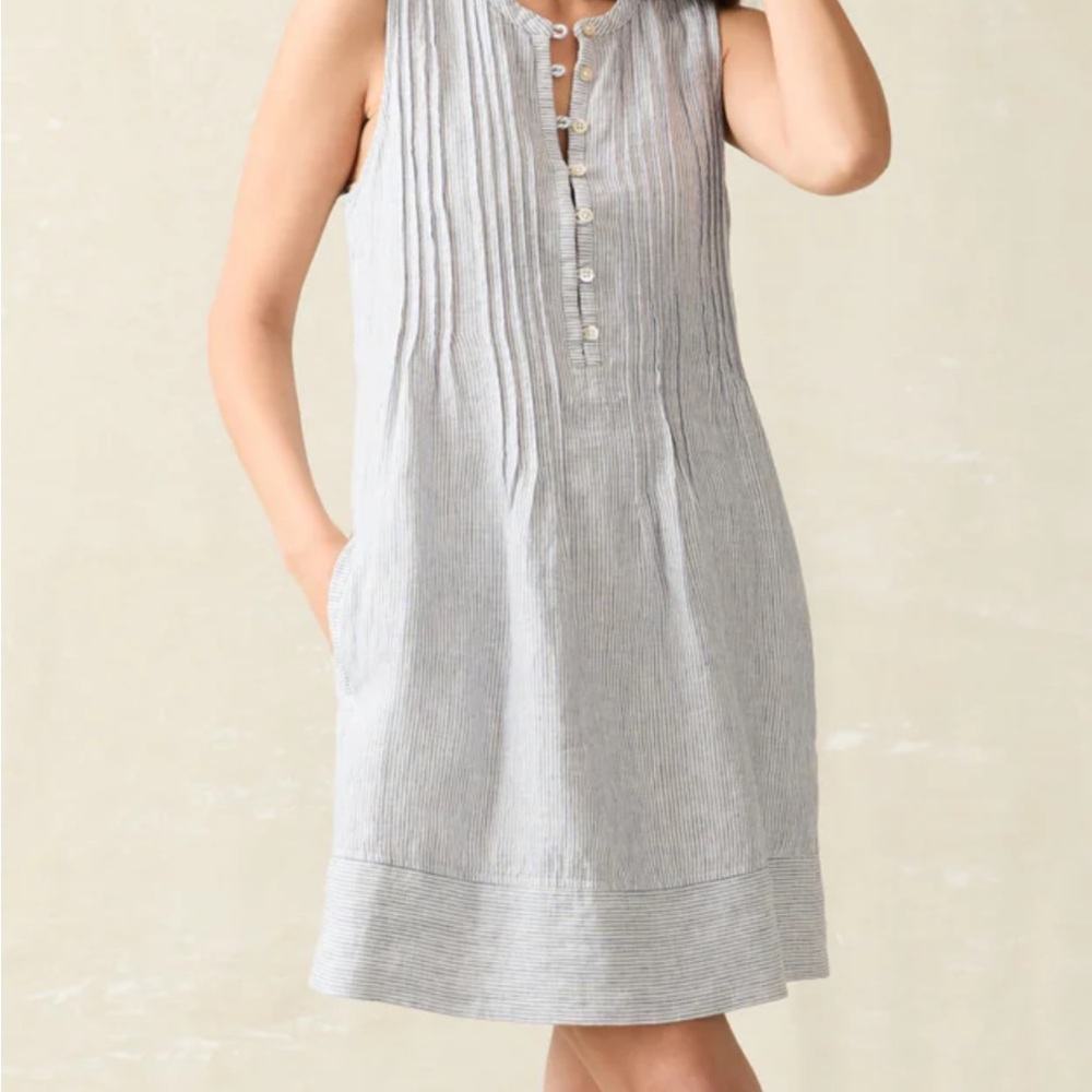 FAHERTY dress - size small NWT blue and white pinstriped.